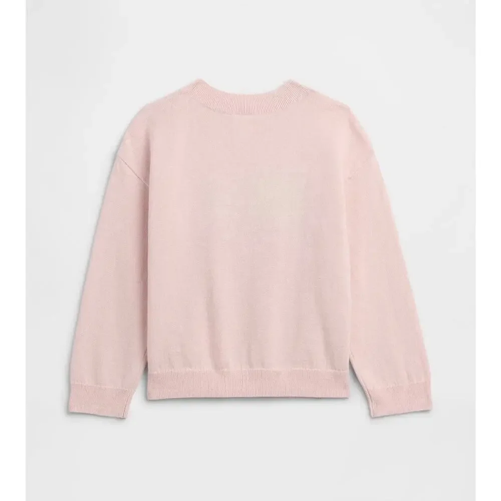 Gap Kids Pink Cotton Knit Crewneck Flag Pullover Sweater Long Sleeve 2Y